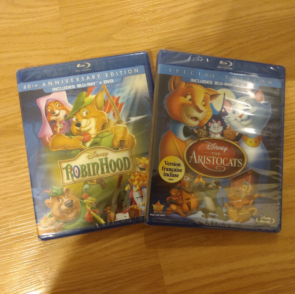 Disney Blu rays Robin Hood & The Aristocrats
